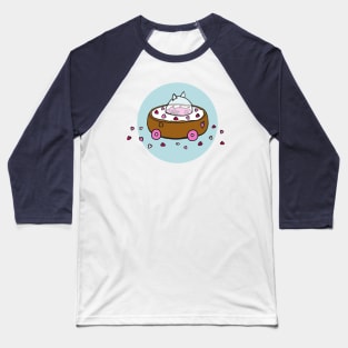 Valentine's Day Cat Donut Car with Heart Sprinkles T-Shirt Baseball T-Shirt